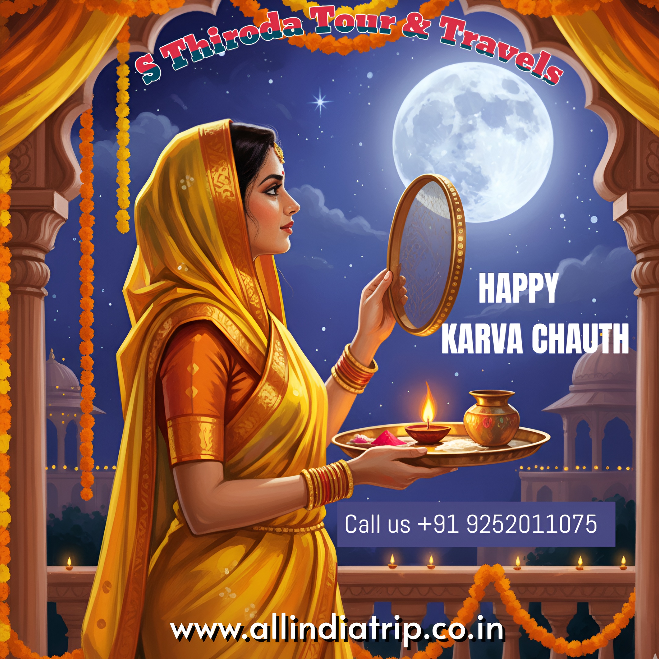 S Thiroda Tour & Travels with a festive Karwa Chauth